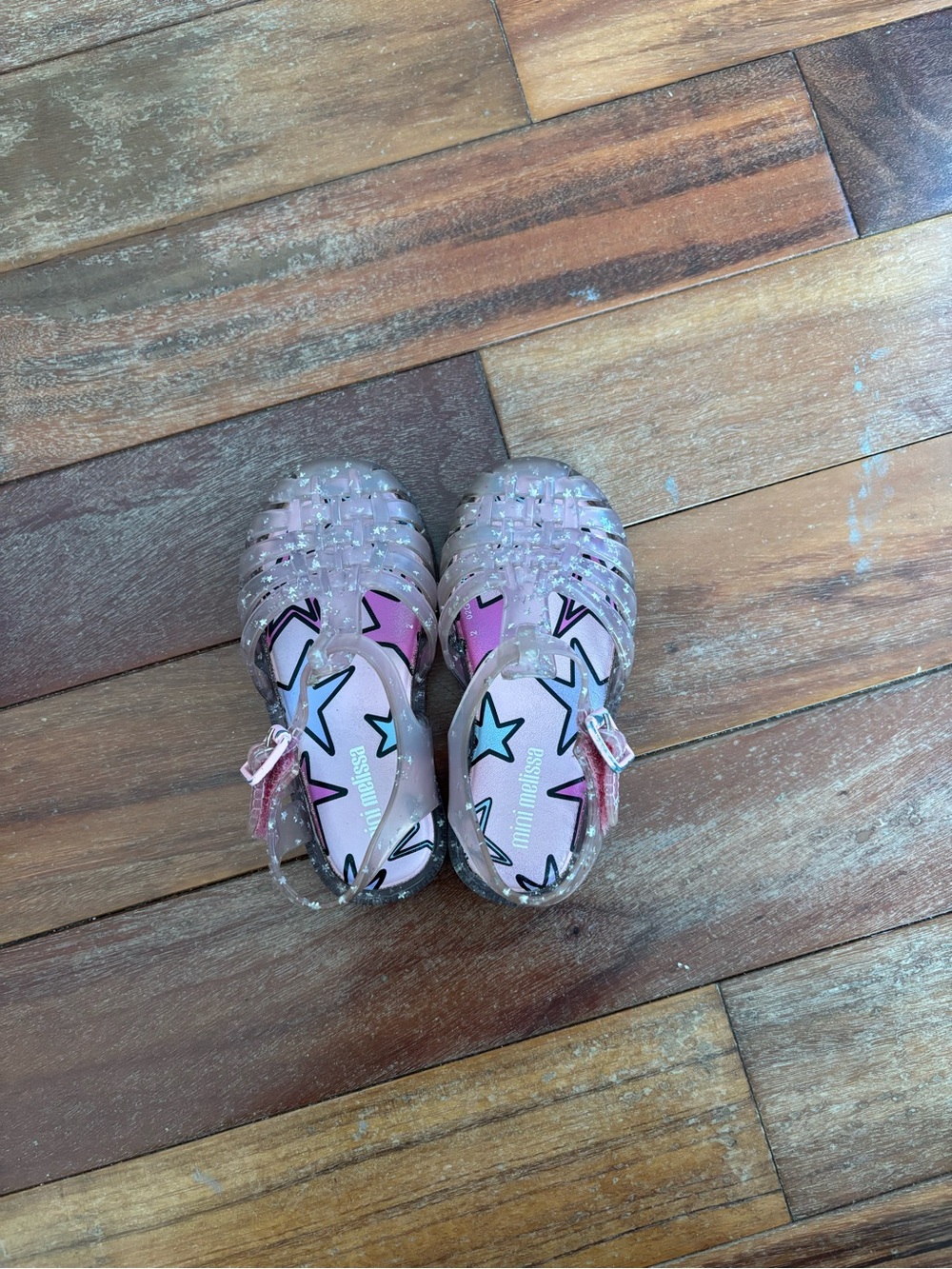 Mini Melissa Girls 8 (Toddler) VIRAL Jelly Sandal Flats Star Sparkles Scented